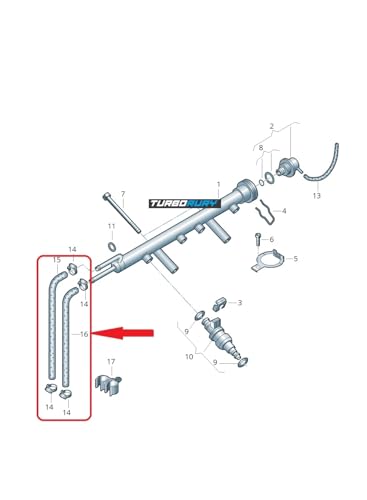Manguera de combustible para solucionar tirones en VW Lupo y Polo III recambio OE 036133321AP 6