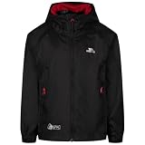Trespass Kids Packaway Waterproof Jacket Qikpac Black/Red 9/10