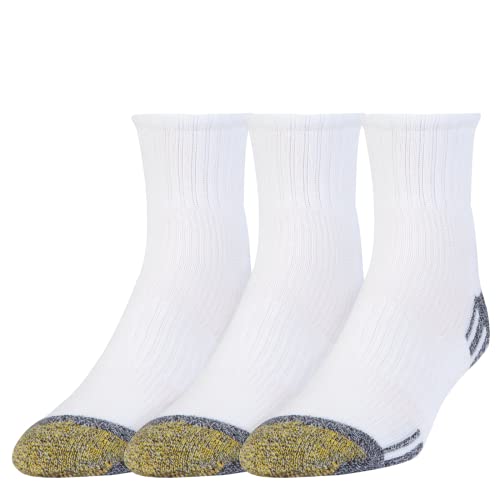 GOLDTOE Men's Outlast Ankle Socks, 3-Pairs, White, Large