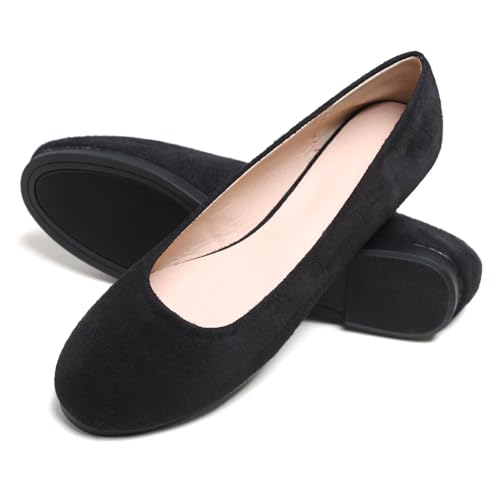 Image of Dear Time Women's Flats Comfortable Slip On Ballet Flats Soft Solid Casual Shoes