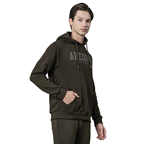 Image of Red Tape Men's Dark Olive Graphic Print Hoodie