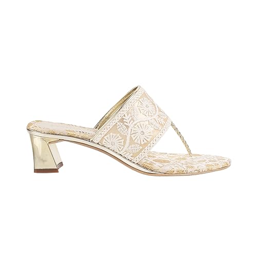 Image of Metro Women Ethnicwear Embroidered Block Heel Sandal