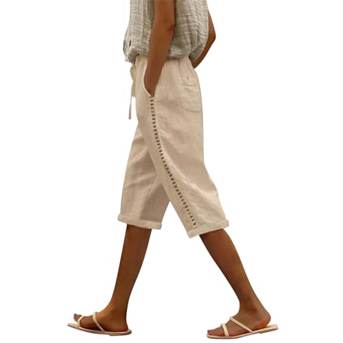 Pantalon en lin femme confortable qui ne serre pas la taille