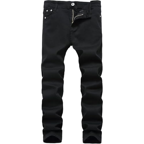 Men's Ripped Skinny Stretch Jeans Vintage Distressed Straight Leg Denim Pants Regular Fit Destroyed Jean Trousers