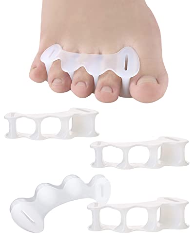 2pairs toe separators toe spacers for women men to correct bunion relieve feet pain foot alignment toe straighteners for hammertoes plantar fasciitis m women shoe size 9-125 men 7-11