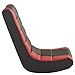 Factory Direct Partners Soft Youth Floor Video Rocker - Cushioned Ground Chair for Kids, Teens - Great for Reading, Gaming, TV, Alternative Seating, in-Home, Rec Room, Classroom - Black/Red
