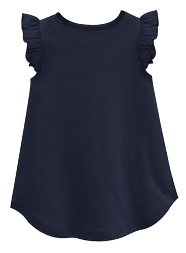 Image of A.T.U.N. (All Things UBER Nice) Girl's Polyester Regular Fit Solid Round Neck Knee Length Regular Top