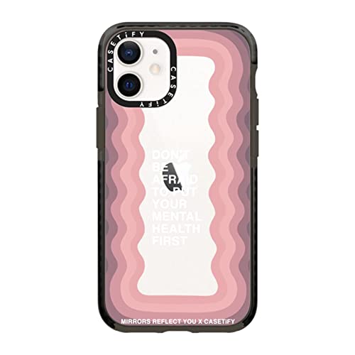 CASETiFY �C���p�N�g�P�[�X iPhone 12 Mini - Don't Be Afraid By Mirrors Reflect You - �N���A �u���b�N