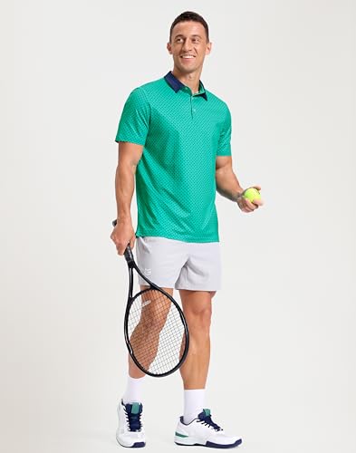 Image of Men's Golf Polo Shirts Dry Fit Performance Moisture Wicking Casual Print Golf Shirts for Men Breathable