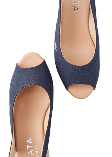 VISCATA Gavina Canvas Slingback Wedge with Ankle Strap Handmade 2 ½” Heel Women's Sandals with Breathable Organic Cotton Canvas and 100% Natural Jute Midsole for all Casual Occasions4