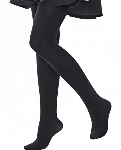 leg elegant Ballet Footed Dance Tights for Toddler and Kids Girls 50D (Black,11-13)