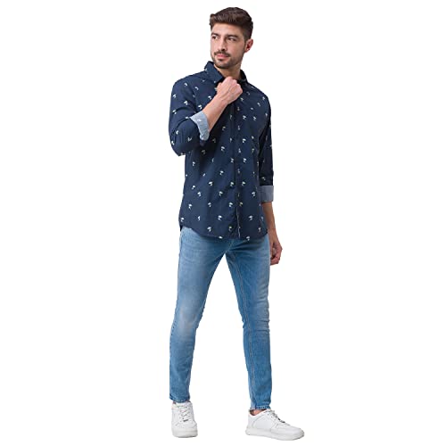 Image of Spykar Men Cotton Regular Slim Fit Full Sleeves Shirt