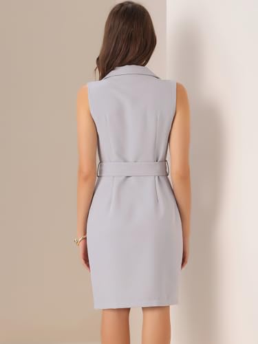 Image of Allegra K Womens Blazer Dress Sleeveless Button Down Business Work Dresses