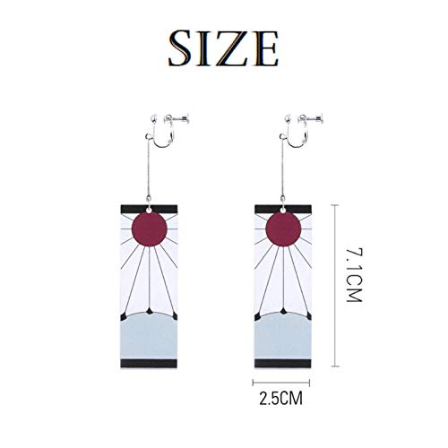 Tanjiro Hanafuda Earrings Breath Of The Sun Symbol Great For Demon Slayer Anime Light-Weight Wearing (Breath Of The Sun B) #TOP1