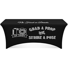 Oudain Photo Booth Table Cloth 6ft Graduation Photo Booth Props Birthday Class of 2026 Stretch Spandex Table Cover Photobooth Background Grad Party Decor for Graduation Wedding Disco New Year Event