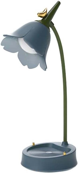 Lámpara de escritorio LED de flores inalámbrica cuello de cisne ajustable regulable táctil recargable batería de estudiantes dormitorio iluminación