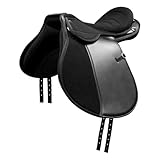 ZOHAM EQUESTRAIN Synthetic Lightweight English Horse Saddle – Comfortable All-Purpose Riding Saddle for Training, Trail, and Equestrian Sports – Durable, Easy-Clean Design with Padded Seat