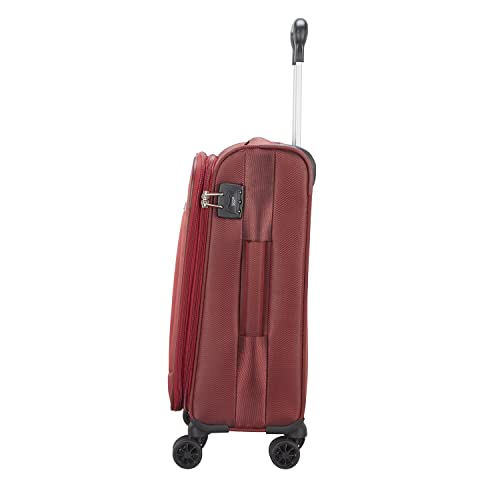 Image of VIP Polyester Solid Pattern Knight 8W Exp Trolley Bag With Spinner Wheels (H) 55 Red Soft (Red, Small)