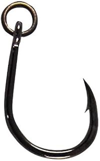 Gamakatsu 00411R Live Bait Loose Hook with Ring (5 Pack), Size 1/0, Black
