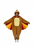 XXLOG Turkey Onesie Adult Thanksgiving Costume Unisex Funny Turkey Pajamas with Hood Flannel Animal One-Piece Halloween Costumes Medium