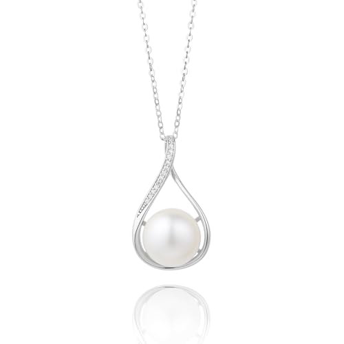 Freshwater Cultured Pearl Pendant Necklace 925 Sterling Silver Jewelry for Women 16-18 inch