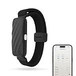 Homedics WakeBand Vibrating Alarm Wristband - Silent Alarm Clock Alternative with 9 Modes & Snooze Function, App Control, Gentle Vibration Wake Up Watch with Soft Fabric Band, Black