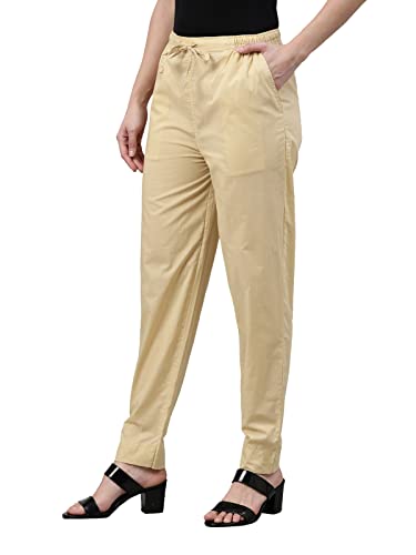 Image of GO COLORS Soft Cotton Pant Full Length for Women| Breathable, Mid Rise