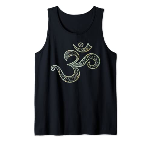 Om Symbol Yoga Meditation Namaste Spiritual Mandala Vintage Camiseta sin Mangas
