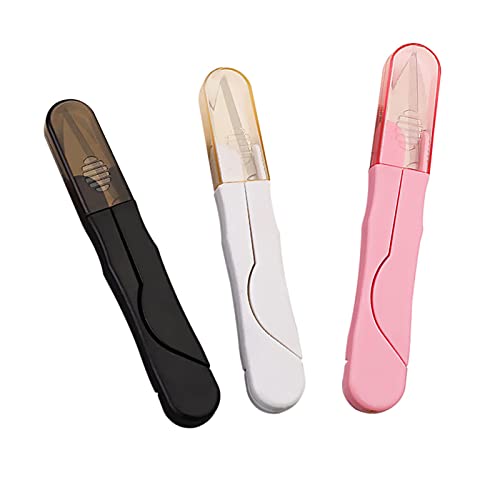 Cortador Hilo,3 Pcs Tijeras para Coser Hilo con Cubierta de Seguridad de Plástico Cortador de Punto de Cruz en Forma de U para Bordar Tela Cortar Pesca Suministros de Bricolaje