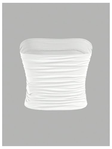 Image of Milumia Girl's 2 Pack Tube Top Ruched Strapless Sleeveless Bandeau Tops