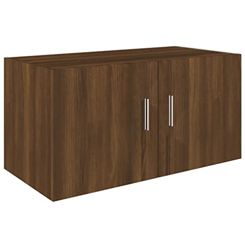 vidaXL Armario de Pared Aparador Flotante Estante Cajón Dormitorio Doméstico Casa Hogar Almacenamiento Madera Contrachapada Roble Marrón