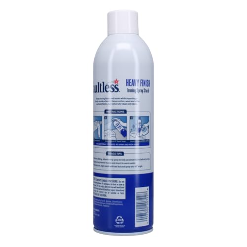 Image of Faultless Heavy & Lavender Ironing Spray Starch 567g (Pack of 2), Gives Stiff and Crisp Finish, Wrinkle-Free, Dry Cleaner Results at Home, Odor-Neutralizing, Easy Iron Aid, Imported from USA