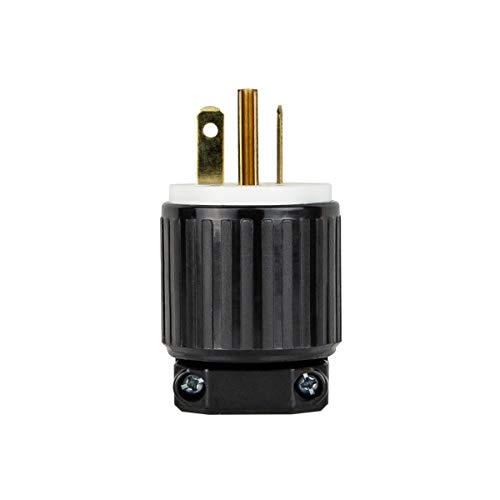 ENERLITES NEMA 6-20P Straight Blade Replacement Plug Connector, Male Extension Cord Ends, 20 Amp, 250 Volt, 2 Pole, 3 Wire Grounding, Industrial Grade, Heavy Duty, UL Listed, 66230-BK, Black by ENERLITES - Image 4