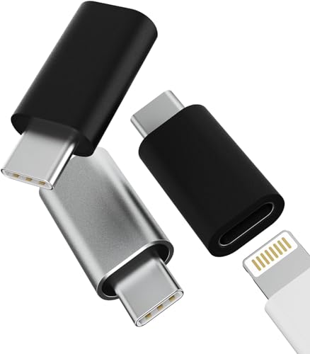 Paquete de 3 adaptadores Lightning a USB C para iPhone 15/15 Pro Max 16/16 Pro Max/16 Plus, Samsung S24, Google Pixel 9 Pro tipo C, cable conector de carga, soporta carga y transferencia de datos, no