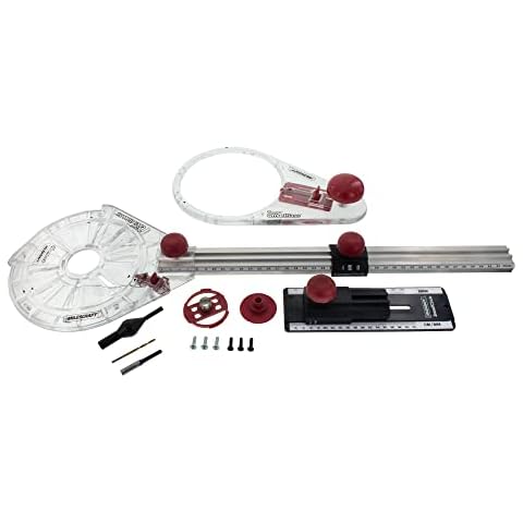 Milescraft 1219 Circle Guide Kit- Router Circle Cutter Jig for Cutting/Routing Small and Large Circles from 1.5in. Up to 52in. Diameter-Includes Bonus Offset Base for Edging Projects , Black Cover