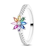 Hapour 925 Sterling Silver Rings for Women Cubic Zirconia Eternity Bands for Women Stackable Vintage Rings Statement Rings