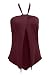 Sovoyant Women's Bandeau Halter Neck Wrap One Piece Swimsuit Monokini Ruby L