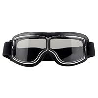 Motorradbrille, Winddicht Motorrad Brillen, Pilot Nebelsichere Brille, Retro Leder Motorrad Motocross Goggle Winddicht Staubdicht für Bike Motocrossbrille Schutzbrille Helmbrille