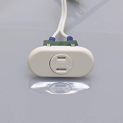 テクノパーツ 家具用コンセント(什器用) 1口コンセント 安全扉付き(右90度回転扉) VFFコード1.95m 15A125V 1500Wまで ネジ止め式 白(ホワイト) TPC-3011W