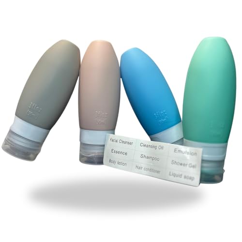 Kit Viagem com 4 Frascos de Silicone 90ml + Necessaire, Porta Shampoo e Cosm&eacute;ticos, Dispenser...