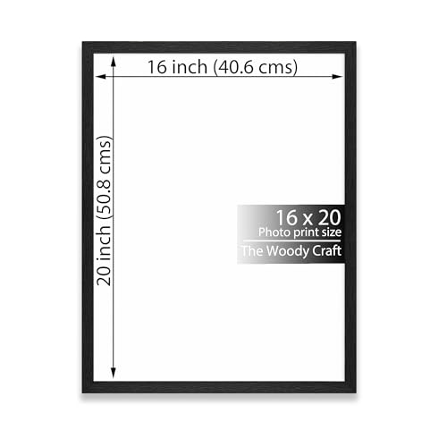Image of Photo Frame 16 x 20 Inches | Black Photo Frame For Wall | Wall Frame | Wooden Photo Frame With Premium Finish | Premium Big Photo Frames For Wall | Ideal Hanging Photo Frames For Wall Decoration