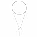 Produktbild Lange Lasso-Halskette aus Sterlingsilber mit offenem Kreis und hängendem Stab