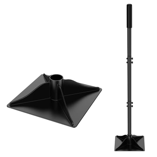 Heavy Duty Steel Tamper, 9.8" x 9.8"(25x/25cm) Ground Tamper with 140cm/55" Non-Slip Handle, Increase Ground Compactor Garden Tools for Leveling Soil, Gravel, Asphalt, Sand and Repairing Pavement