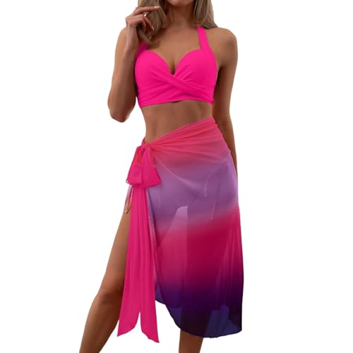 Tankini 3 pièces masquant les imperfections avec sa jupette rose