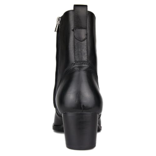 OSSTONE Dress Boot for Men Leather Chelsea Boots Casual Heel Shoes Zipper-up OS-JY002-US2