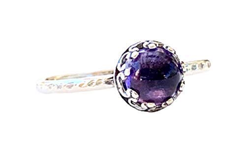 Vintagerelics JewelryPurple Amethyst Gemstone Ring Size 7 February Birthstone Sterling Silver - Gift For Women Her Birthday Anniversary Wedding