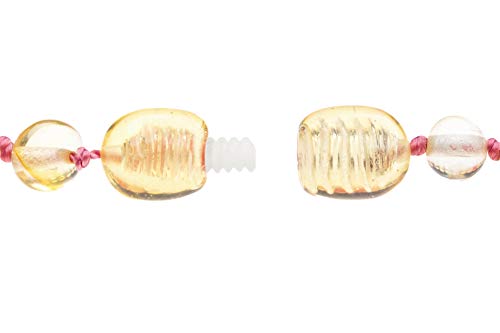 Genuine Amber Necklace and Bracelet from Baltic Sea Made with Polished Lemon Pink and Red Jade 34 cm (13.4 & 5.9 Inches)3