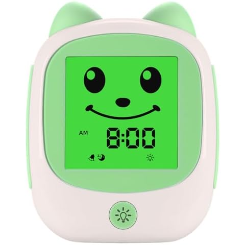 I·CODE OK to Wake Alarm Clock for Todders, Kids Sleep Training Clock with Nap Timer,Snooze, for 2-8 Years Old Children (Green) Cover