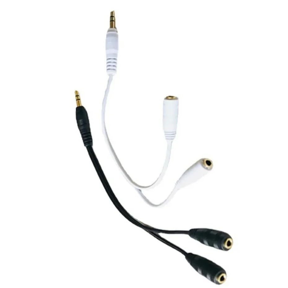 Cable divisor de audio Y macho a 2 hembra 3.5mm 20cm miniatura 5