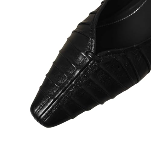 TinaCus Handmade Women's Genuine Leather Closed Toe Ruched Slip On Ballet Flat Shoes2